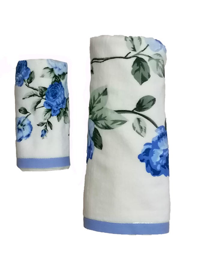 UTEX 2-Piece Rose Printed Bath Towel Set Multicolour 72×140/34×73cm - Image 3