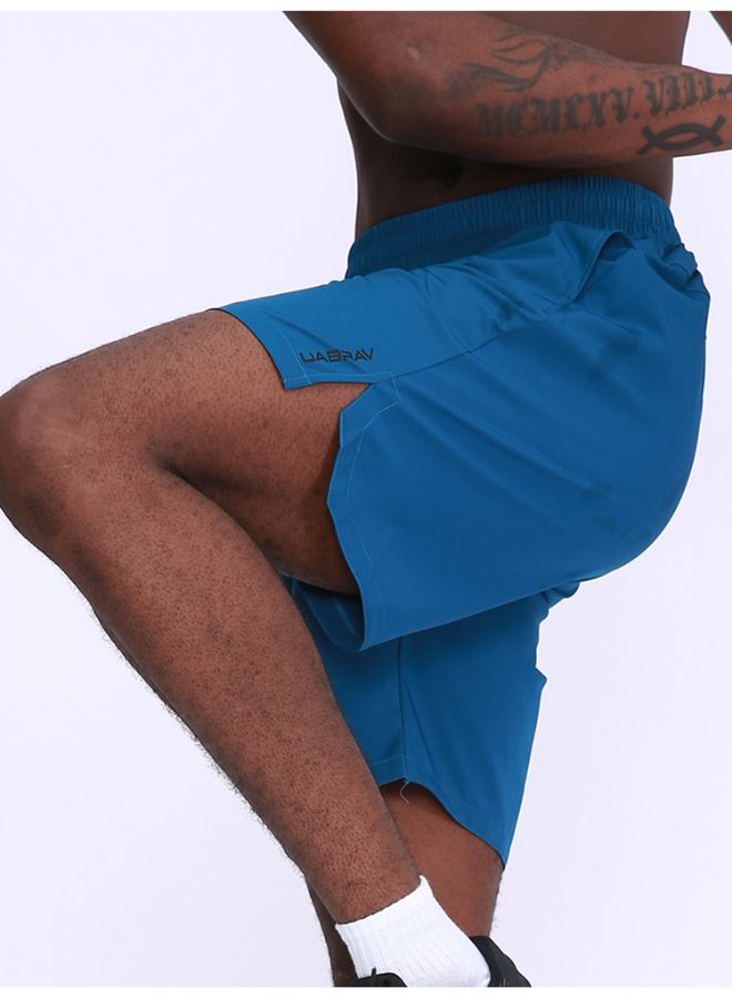 Breathable Fitness Quick Drying Shorts Blue - Image 2