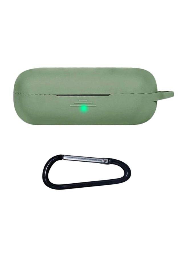 S-Color Full Protection  Protective Case For Huawei Freebuds 3i  With Carabiner Grass Green/Black/Silver - Image 1