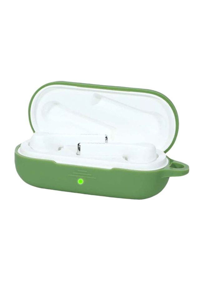 S-Color Full Protection  Protective Case For Huawei Freebuds 3i  With Carabiner Grass Green/Black/Silver - Image 2