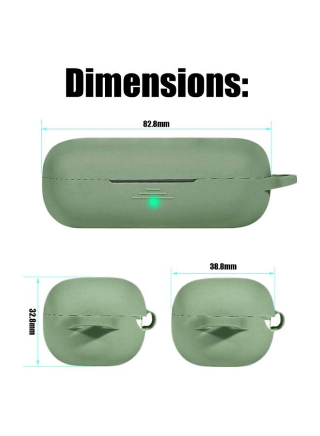 S-Color Full Protection  Protective Case For Huawei Freebuds 3i  With Carabiner Grass Green/Black/Silver - Image 5