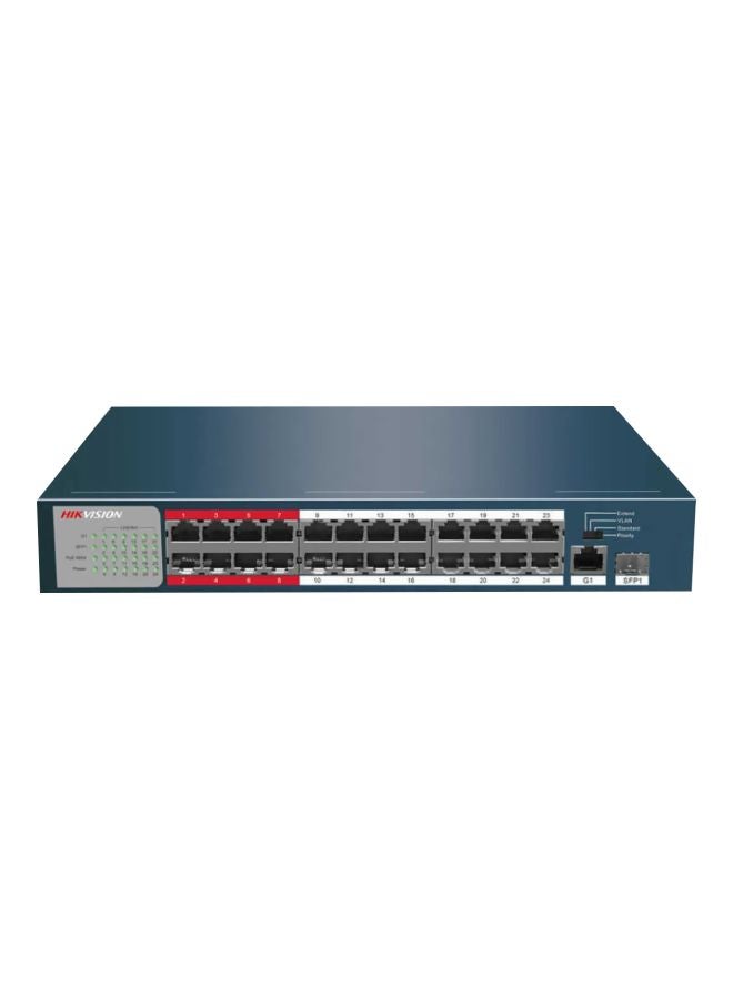 HIKVISION 24 Port Fast Ethernet Unmanaged POE Switch Blue - Image 1
