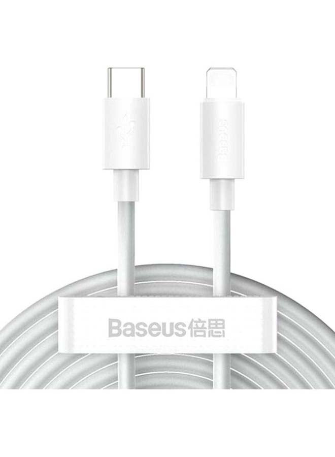 Baseus - (2PCS/Set) USB C to Lightning Cable-Fast Charging, 1.5 Meter Power Delivery iPhone Cable 20W Compatible for iPhone 13/12/11/X/XR/XS Max White - Image 1