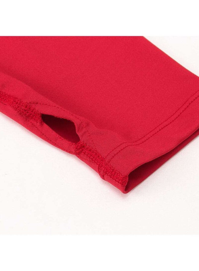 Long Sleeves Quick Dry Yoga T-Shirt Red  - Image 2