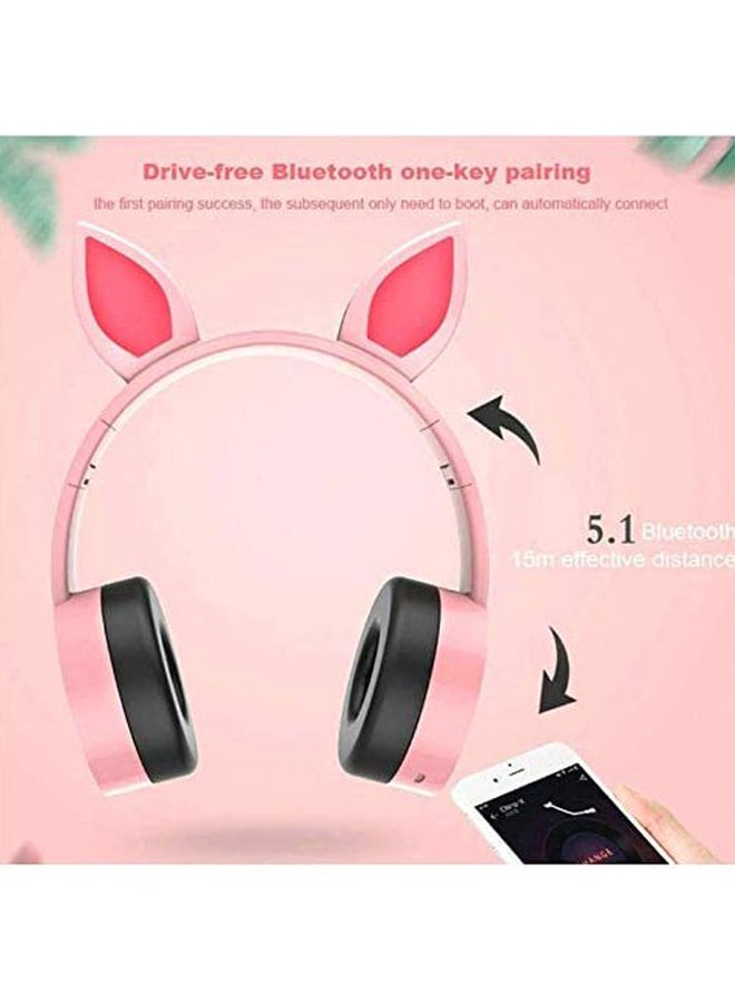 Beauenty Rabbit Ear Bluetooth Headphones Pink/Black  - Image 3