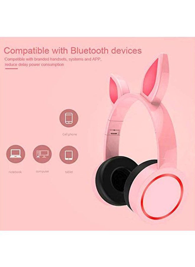 Beauenty Rabbit Ear Bluetooth Headphones Pink/Black  - Image 4