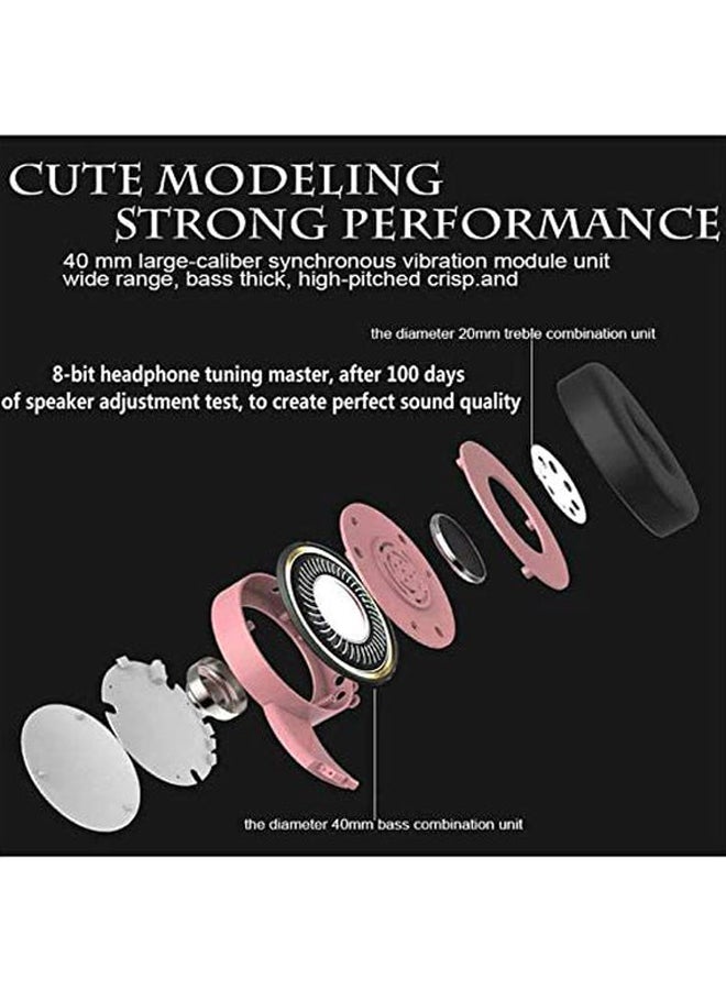 Beauenty Rabbit Ear Bluetooth Headphones Pink/Black  - Image 5