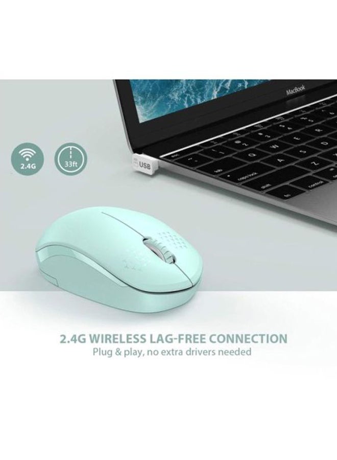 Beauenty Noiseless Wireless Mouse With USB Receiver Green - Image 4