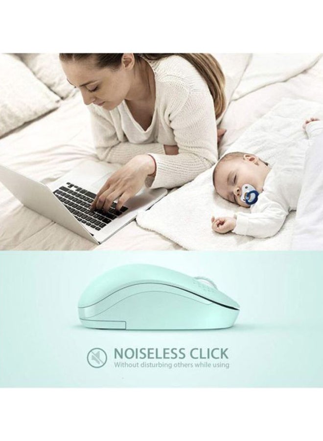 Beauenty Noiseless Wireless Mouse With USB Receiver Green - Image 5