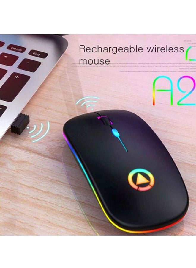 Beauenty Wireless Rechargeable Gaming Mouse With USB Receiver Black/Yellow/Blue - Image 4