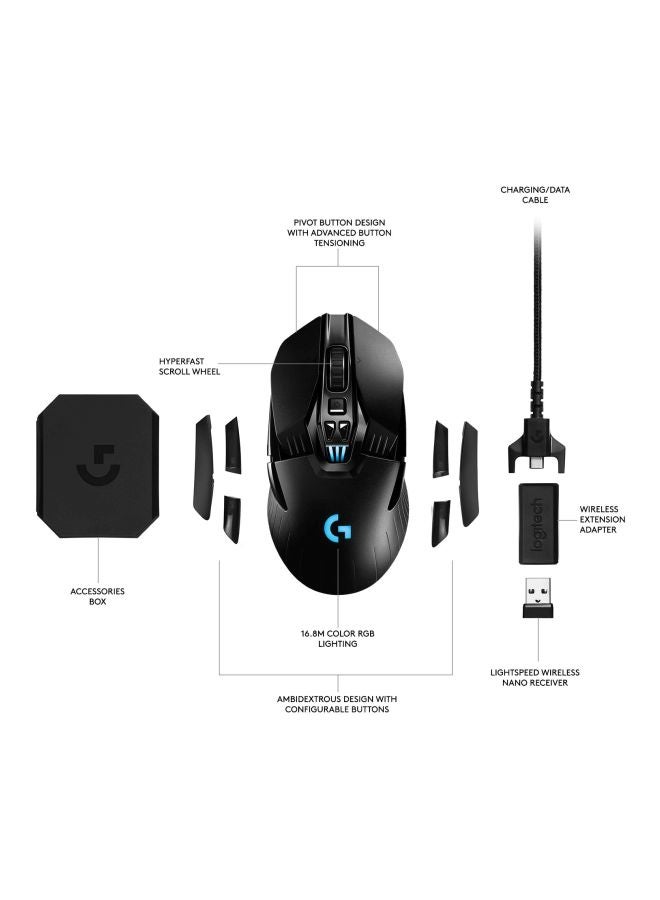 لوجيتيك ماوس ألعاب لاسلكي مع شاحن باور بلاي طراز G903 الأسود / الأزرق  - Image 3