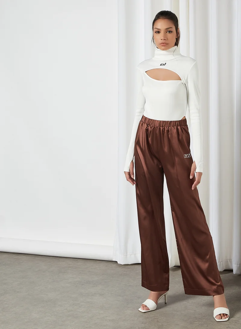 CRIMINAL DAMAGE Turtle Neck Playsuit Off White