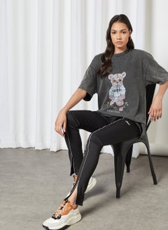 CRIMINAL DAMAGE Front Stripe Pattern Leggings Black  - Image 3