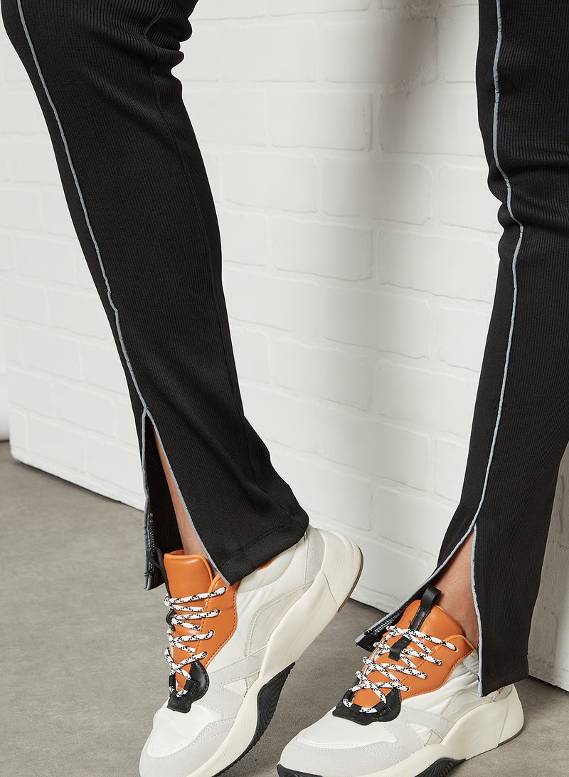 CRIMINAL DAMAGE - Front Stripe Pattern Leggings Black - Image 1