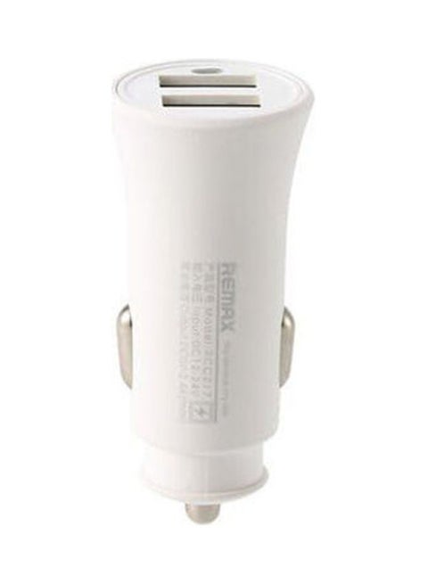 Rocket Car Charger Dual Usb Outputs 2.4A White
