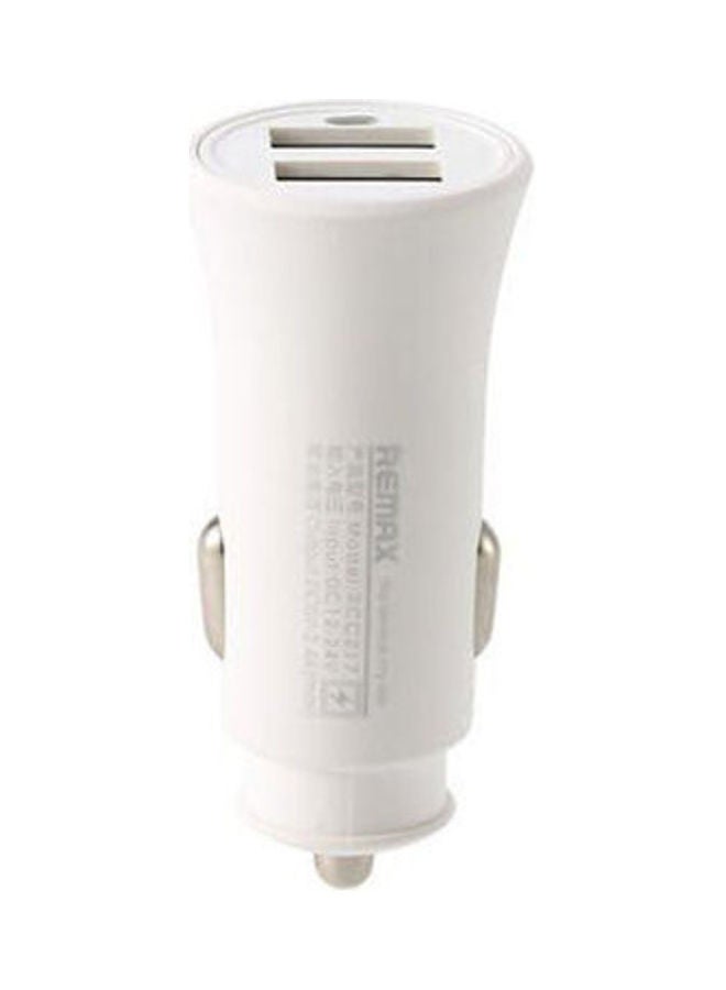 Rocket Car Charger Dual Usb Outputs 2.4A White