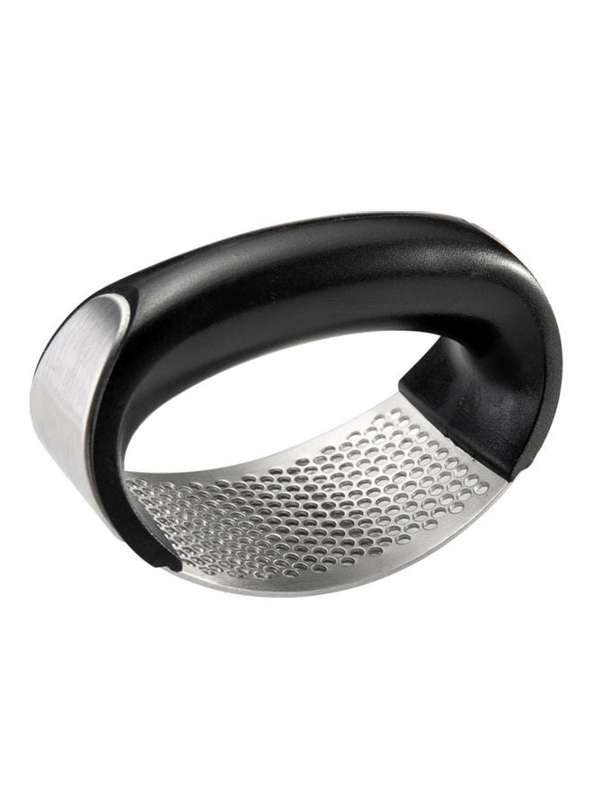Mini Stainless Steel Garlic Grater with Handle Silver/Black  - Image 1