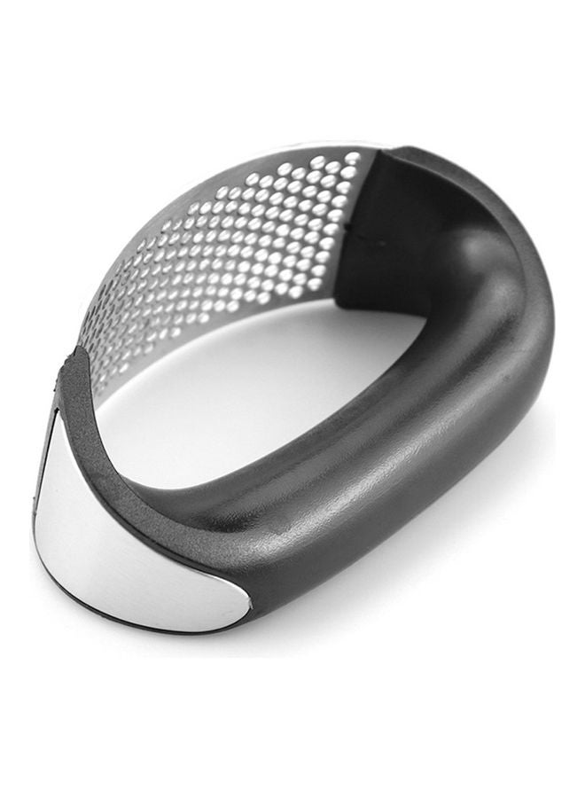 Mini Stainless Steel Garlic Grater with Handle Silver/Black  - Image 4