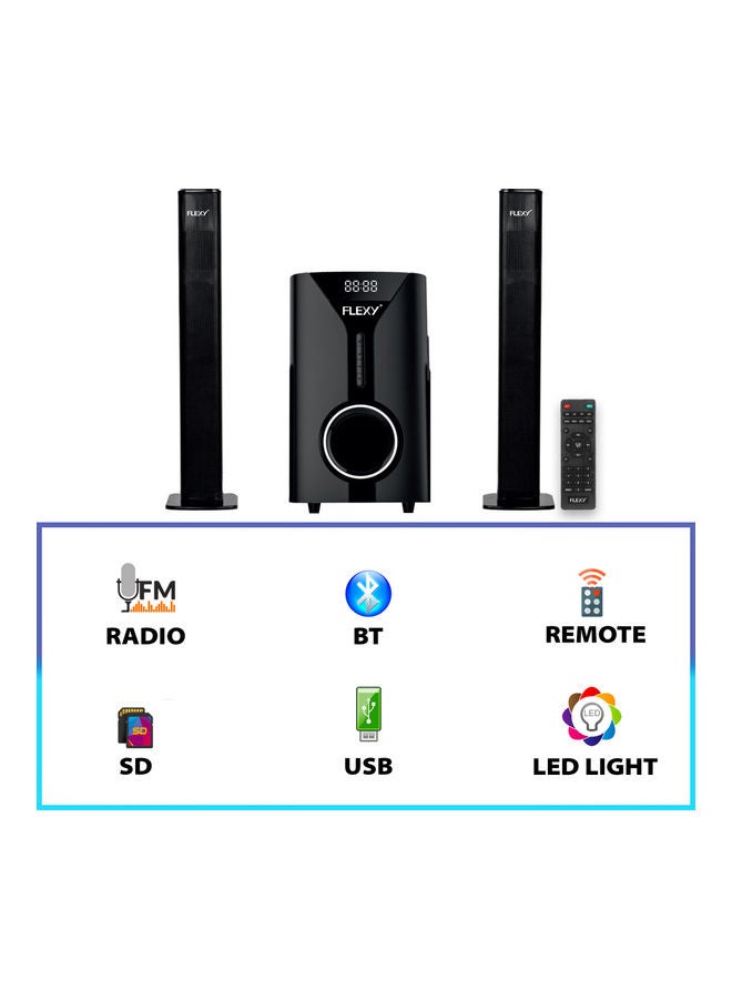 Flexy - 2.1 Channel Home Theater System With Remote HQ80HM Black - Image 1