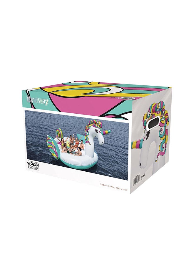 بست واي عوامة يونيكورن آيلاند ضخمة للاسترخاء في حوض السباحة 5.9x4.04متر - Image 4
