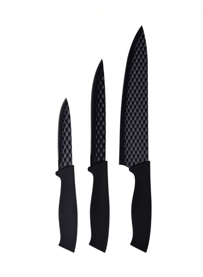 BERGNER 3-Piece Stuttgart Knife Set Black Chef Knife 20.5 Inch, Utility Knife 5.3 Inch, Paring Knife 3.8inch - Image 1