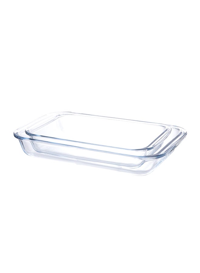 TALIONA 2-Piece Rectangle Glass Baking Dish Set Clear 1/1.6Liters - Image 1