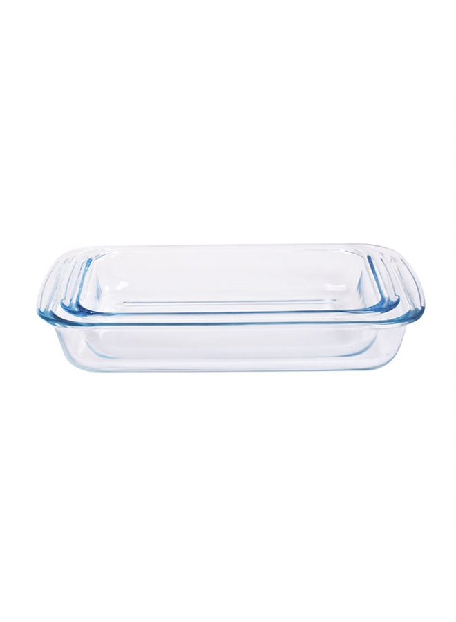 TALIONA 2-Piece Rectangle Glass Baking Dish Set Clear 1/1.6Liters - Image 4