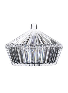 AZAD Homeware Sun Shape Candy Bowl With Lid Clear 18x14cm  - Image 1