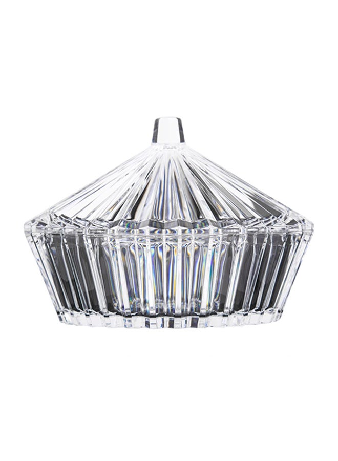 AZAD Homeware Sun Shape Candy Bowl With Lid Clear 18x14cm  - Image 1