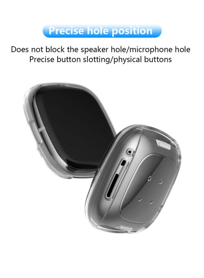 FITME - 3-Piece Screen Protector For Fitbit Versa 3 And Sense Watch 4.50x4.50x1.50cm Clear/Rose Gold/Black - Image 1