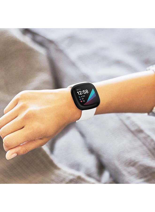 FITME - 3-Piece Screen Protector For Fitbit Versa 3 And Sense Watch 4.50x4.50x1.50cm Clear/Rose Gold/Black - Image 1