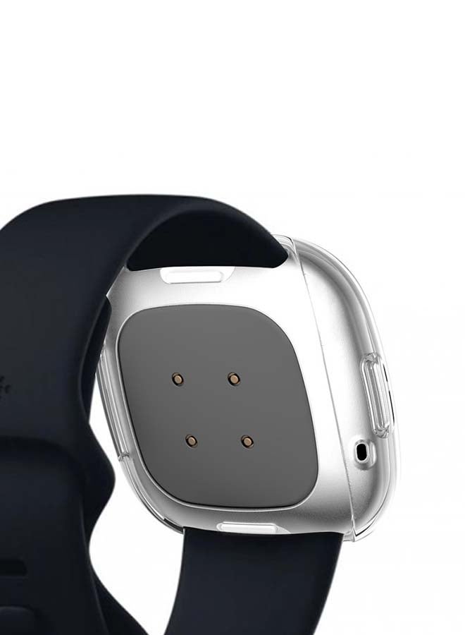 FITME - 3-Piece Screen Protector For Fitbit Versa 3 And Sense Watch 4.50x4.50x1.50cm Clear/Rose Gold/Black - Image 1
