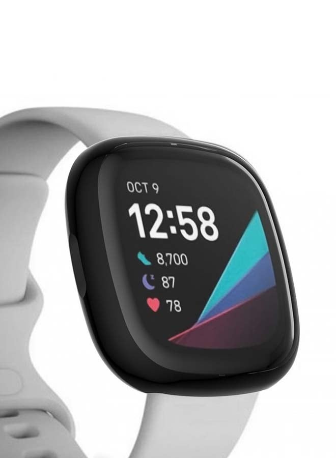 FITME - 3-Piece Screen Protector For Fitbit Versa 3 And Sense Watch 4.50x4.50x1.50cm Clear/Rose Gold/Black - Image 1