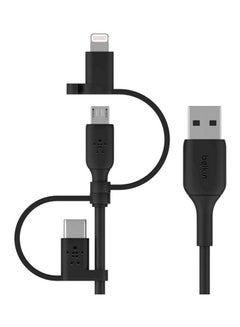 belkin MFi Certified Universal Cable (3in1 USBC Lightning MicroUSB Charging Cable) Charge Smartphones Tablets Power Banks and more (33ft1m) Black  - Image 1