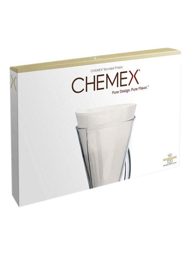 Chemex - Bonded Filters Unfolded Half Moon White 100 unit - Image 1
