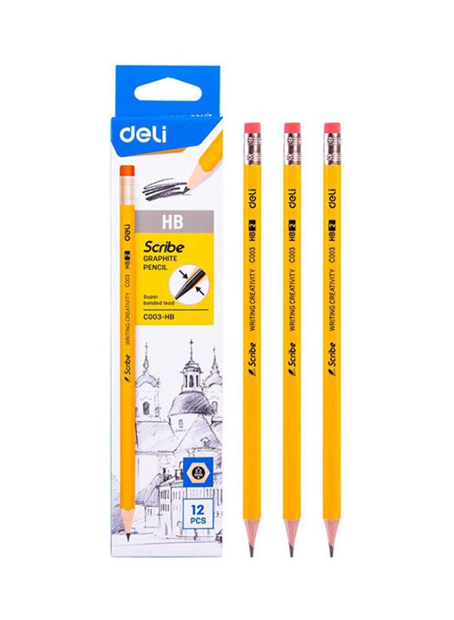 Deli Graphite Pencil Yellow  - Image 1