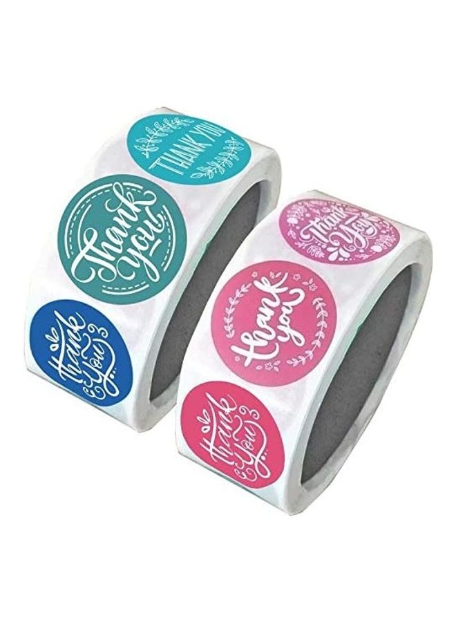 Party with Emma 2- Rolls Of Thank You Stickers Multicolour  - Image 1