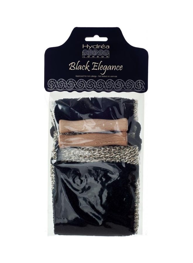 Hydrea London Natural Massage Black Elegance Sisal Dual Use Back Strap Black 20grams