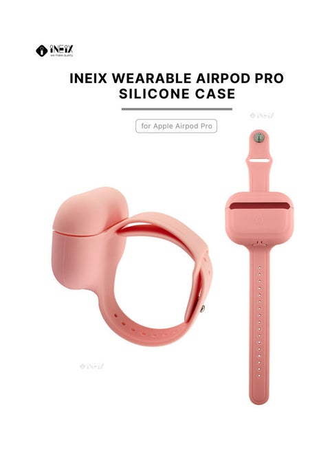 Wearable Case Cover With Wrist Strap For Apple AirPods Pro Pink