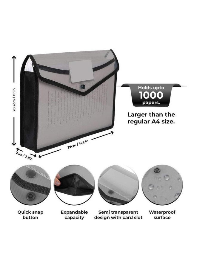Generic 5-Piece Plastic File Folder Black  - Image 3
