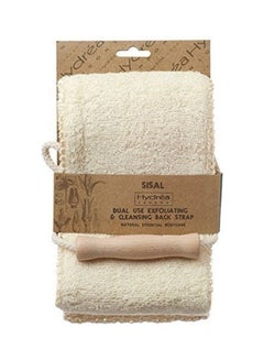 Hydrea London Dual Sided Back Strap Sisal and Cotton for Bath and Shower White 20grams 