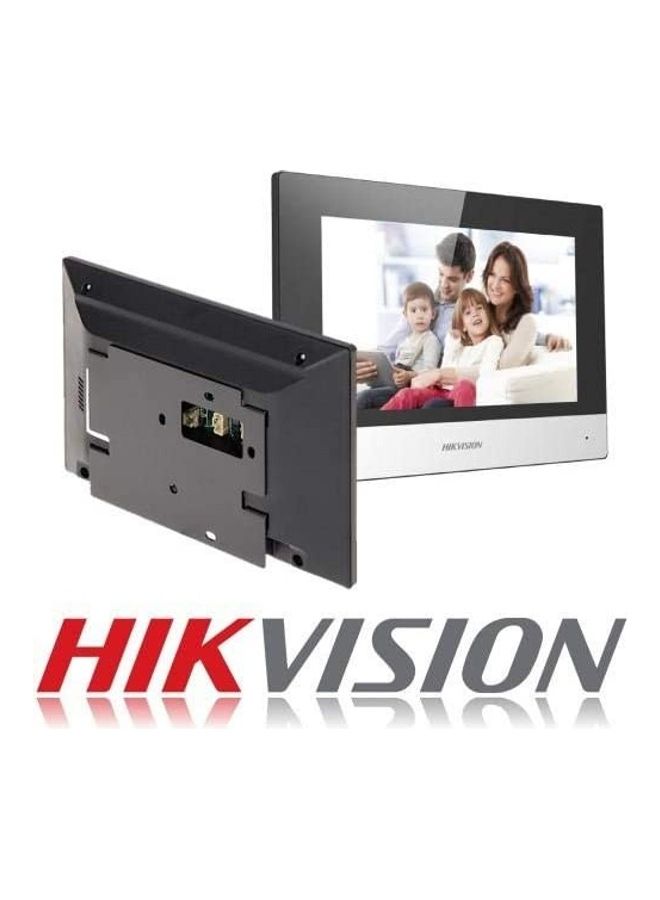 HIKVISION - IP Based Video Door Phone/Bell 7-inch Colorful TFT Screen Video Resolution 1080p Wide Angle Coverage BuiltIn Microphone & Loudspeaker Echo Cancellation Water & Dust Resistant (DS-KIS602) Black 16.93cm - Image 1