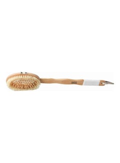Hydrea London Long-Handled Rubber Grip Bath and Massage Brush Brown 50grams  - Image 1
