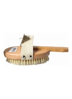 Hydrea London Long-Handled Rubber Grip Bath and Massage Brush Brown 50grams  - Image 2