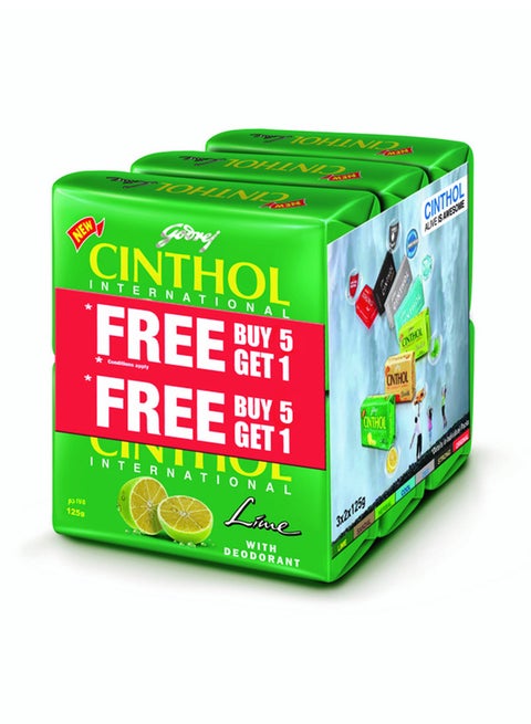 Bath Soap Lime with Deodarant  Germ Protection 125g  Pack of 6