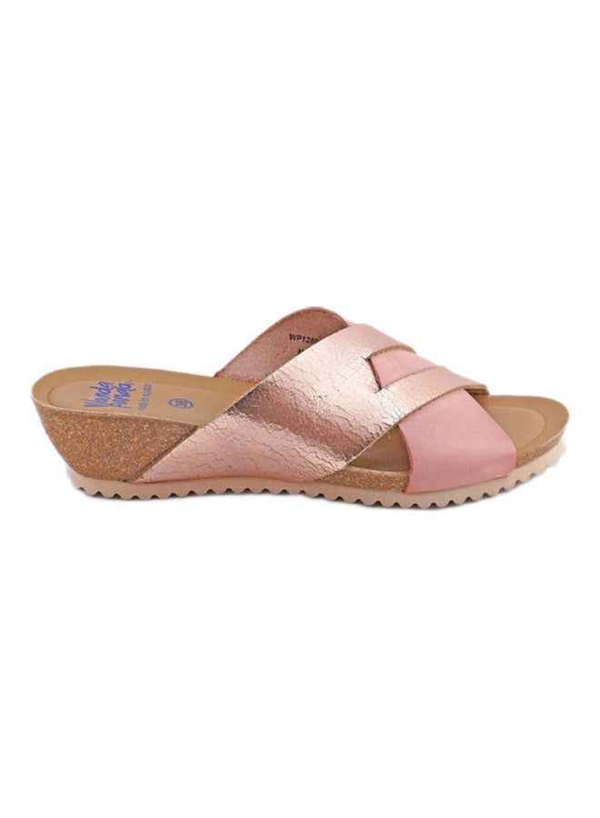 Wanda Panda - Comfortable Slip On Casual Sandals Rose Gold - Image 1