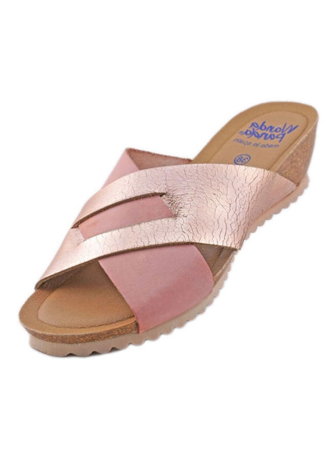 Wanda Panda - Comfortable Slip On Casual Sandals Rose Gold - Image 1