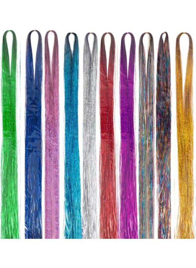 MissTiara 10-Piece Sparkling Shiny Hair Tinsel Extensions