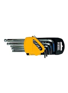 10-Piece Hex Key Set Yellow/Black/Grey 12.68x8.11x0.79cm - v1617538709/N46045799A_1