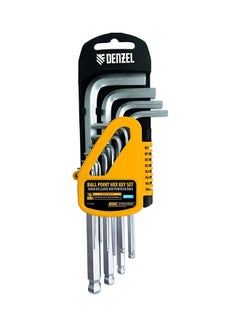 10-Piece Hex Key Set Yellow/Black/Grey 12.68x8.11x0.79cm - v1617538709/N46045799A_2